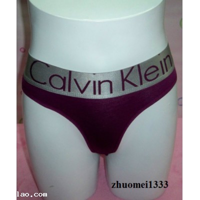 CK Cotton Silver edge purple Thongs underwear