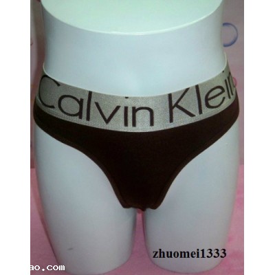CK Cotton Silver edge coffee Thongs underwear