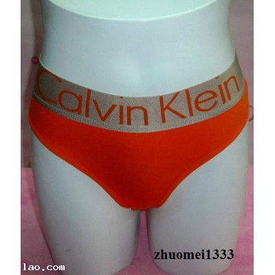 CK Cotton Silver edge orange Thongs underwear