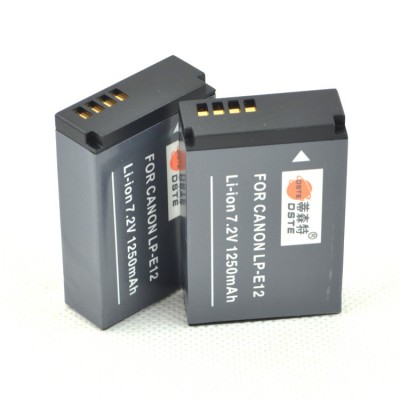 2Pcs Full Coded 1250mAh LP-E12 Battery for Canon EOS-M Camera Show Battery Level