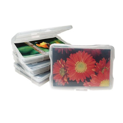 4" x 6" Photo Cases Photo Storage Boxes Plastic Photo Organizers Set of 10