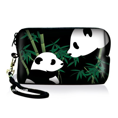 Two Pandas Soft Digital Camera Case Bag Pouch For Nikon Canon Sony Samsung Kodak