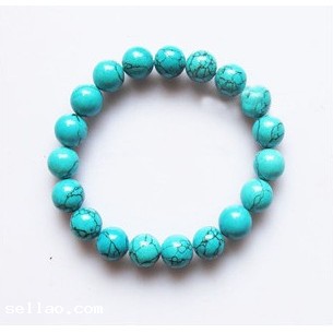Wholesale 10MM Turquoise beaded bracelet handmade Shamballa bracelet free shipping