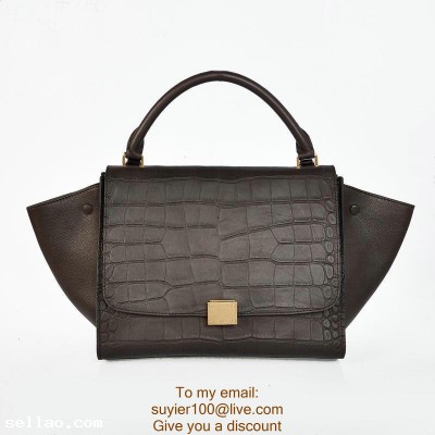 Celine bag black crocodile pattern Swing Swing Handbags
