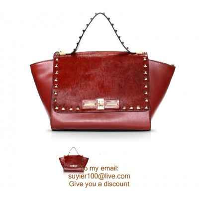 Single shoulder bag handbag celine new horse hair package rivet swing bird leopard grain bag