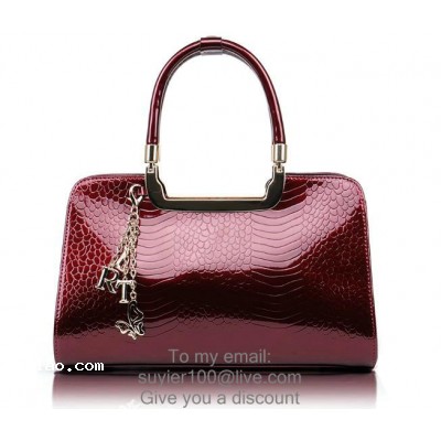 Old head handbags authentic crocodile pattern leather bag new Ms. portable shoulder bag patent leath