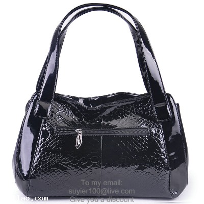Elderly head new crocodile pattern leather handbags Ms. Chao patent leather shoulder bag leather Por