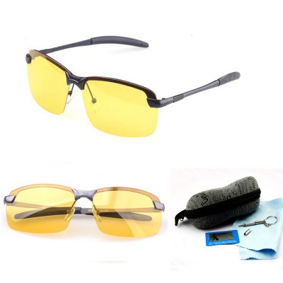 men Polarized Driving Sunglasses Brand Yellow Lense Night Vsion Glasses Goggles Reduce Glare YJ020