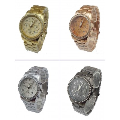 1pc NEW Classic Stainless Steel Watch WOMEN'S/MEN'S Quartz watch 4 Color