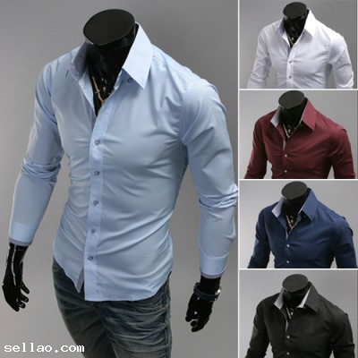 Fashion Slim Men's shirt Long sleeve