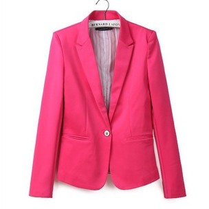 Fashion Candy colors Woman Suits Slim suit jacket