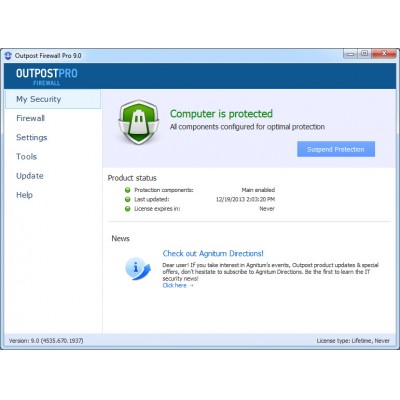 Outpost Firewall Pro 9.1.0.4643.690.1951
