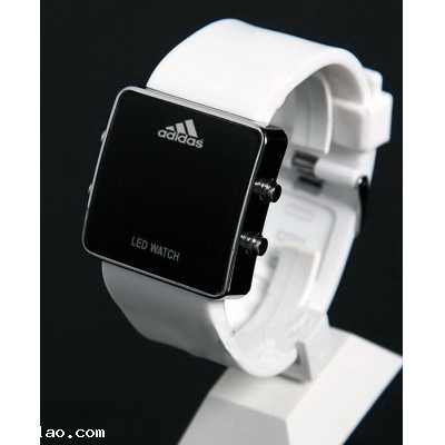 White Adidas LED Watch Watches Mens Womens Ladies Watch