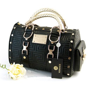 Versace tote handbag bag purse with gold hardware s