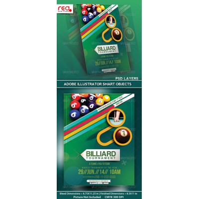 GraphicRiver Billiard Tournament Flyer Poster Magazine Template
