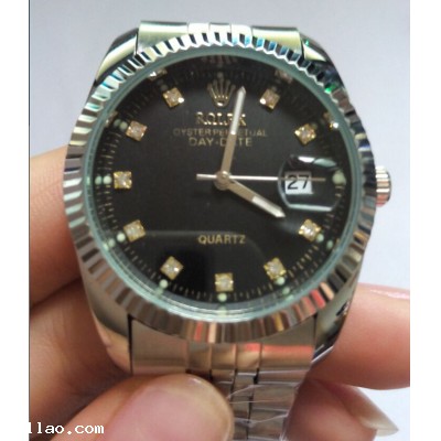 2014 Hot sale New ROLEX Calendar waterproof watch Casual fashion Men's Quartz watches Women's watch