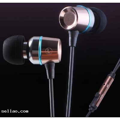 KingTime Coffee 3.5mm plug in-ear stereo TPE metal earphones for iphone, ipod, ipad,samsung
