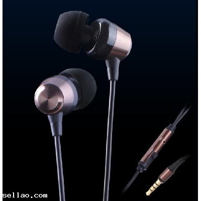 KingTime Coffee 3.5mm plug in-ear stereo PU metal earphones for iphone, ipod, ipad,samsung