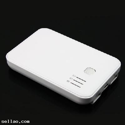5000mAh External Battery Charger Power Bank 2 Dual USB 2A for iPad/iPhone 4