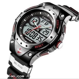 PASNEW Water-proof Dual Time Student Sport Watch
