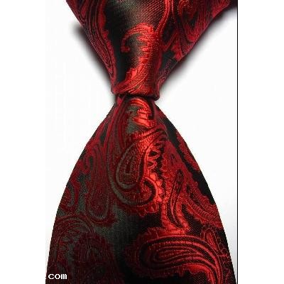New Red Paisley JACQUARD WOVEN Men's Tie Necktie