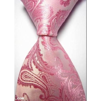 New Pink Paisley JACQUARD WOVEN Men's Tie Necktie