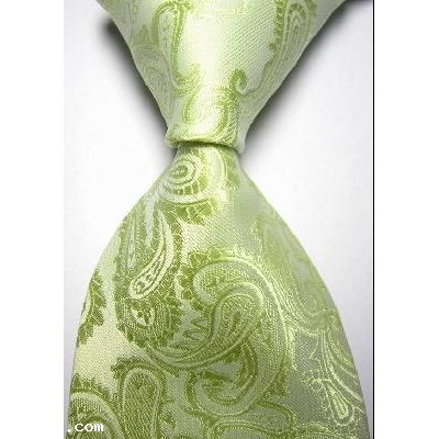 New Green Paisley JACQUARD WOVEN Men's Tie Necktie