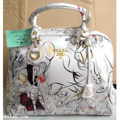 NEW Prada Fairies Fairy White Bowling handbag bagpurse