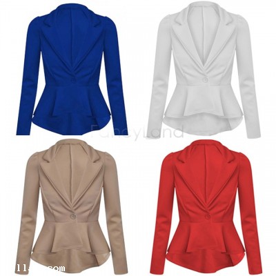 Women Formal Blazer OL Jackets Coat Lapel One Button Coat Outerwear Suit Women Blazer