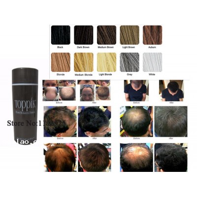 Refill 25g Toppik Hair Building Fibers for Conceal Restore Thinning Hair Loss Men Women 10Colors Pow
