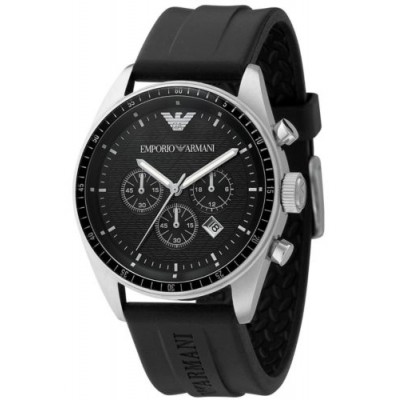 Emporio Armani Watch, Men's Chronograph Black Rubber Strap AR0527