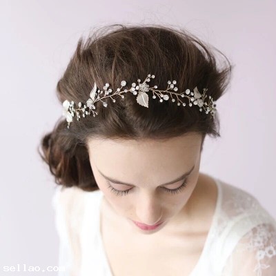 Dainty Beaded Fern Leaf Hair Vine Petals Blossom Leaf Wedding Headpiece Bride Accessories Hair Acces