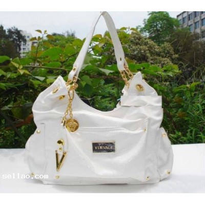 New women handbag versace bag purse Black White gold