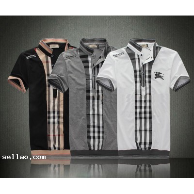 Burberry classic men's cotton collar short t-shirt