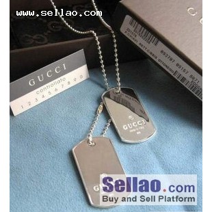 mens gucci necklace chain double dog tag pendant rw
