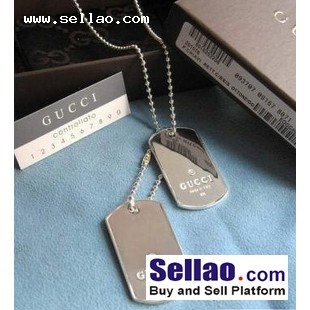 mens gucci necklace chain double dog tag pendant gift