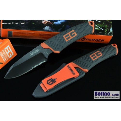 FREE SHIPPING 8'' GERBER  Baer  440C BLADE ABS HANDLE  survival  hunting knife  GB05
