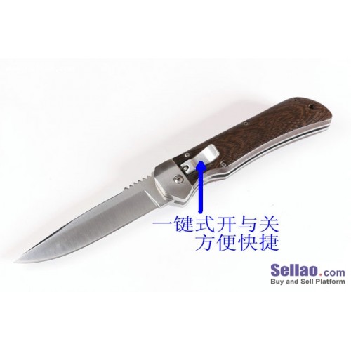 FREE SHIPPING New 440C Blade Wood handle Assisted Open Folding Knife VTF31