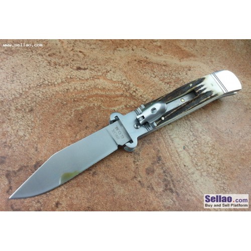 FREE SHIPPING New 440C Blade Antlers handle Assisted Open Folding Pocket Knife VTF34