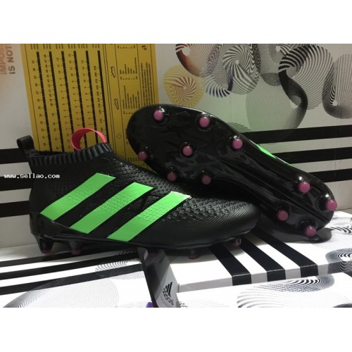 ACE16+ PURECONTROL FG/AG men's Football Shoes Black Green EUR Size 39-45
