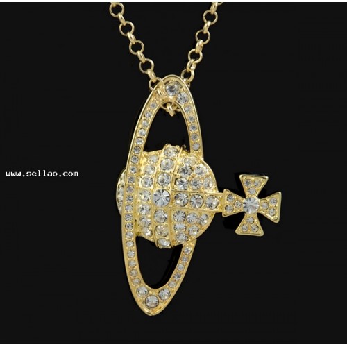 Free ship wholesale Fashion jewelry gold plated Orb bas Necklace Jewelry for women gift 5552-1