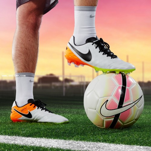 NK Tiempo Legend VI FG boots Football shoes size:eur39-45 black/white/orange