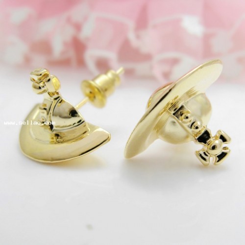 wholesale free shipping fashion Jew brincos high quality half heart stud earrings for women