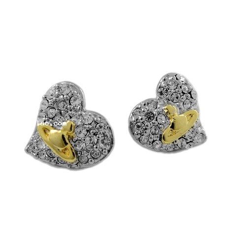 wholesale free shipping trendy Jew brincos wind Heart Orb stud earrings for women #1050