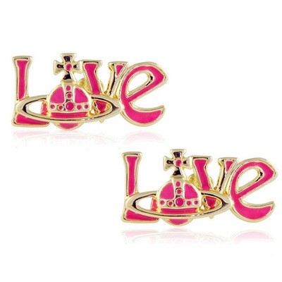 hot-selling free shipping Trendy Jewelry brincos Love Pink Saturn earrings for women #2801