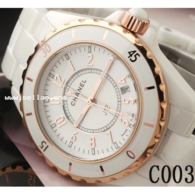 chanel J12 ceramic women's Watches WHITE GOLD ROSE