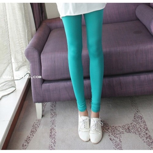 Spring Style Pure Color Slim Silky Leggings Pants Blue LP14041201