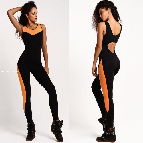 Ebay hot style in Europe and the foreign trade new splicing motion jumpsuits 2016 speed sell tong ZC