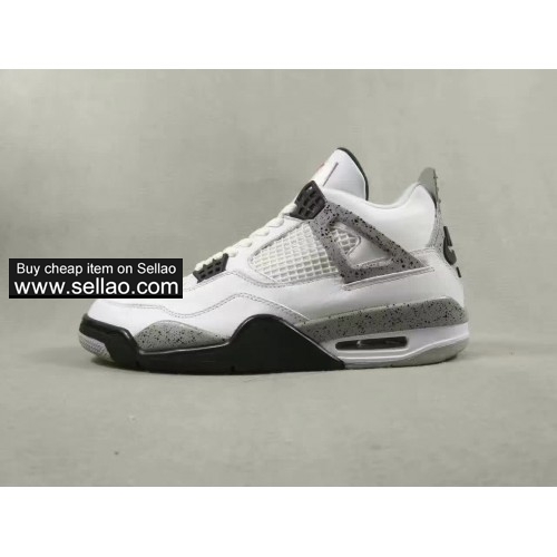 Air Jordan 4 Retro og High AJ4 White Cement  men High help Cheap high quality basketball shoes