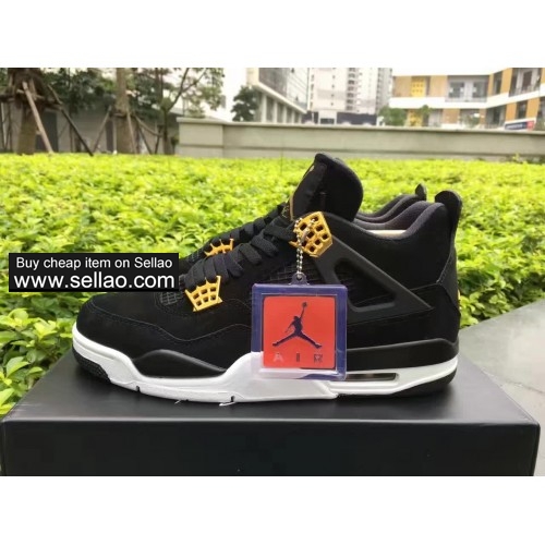 Air Jordan4 Retro High AJ4 OG Royalty Black gold men High help Cheap high quality basketball shoes